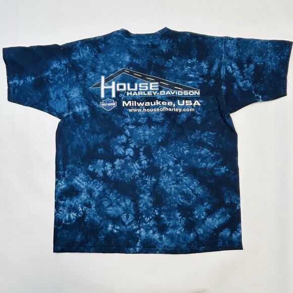 Vintage Harley Davidson RK Stratman Blue Flames Graphic T Shirt Large Milwaukee - Picture 4 of 10